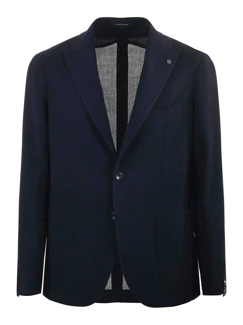 Giacca di lana hopsack Blu