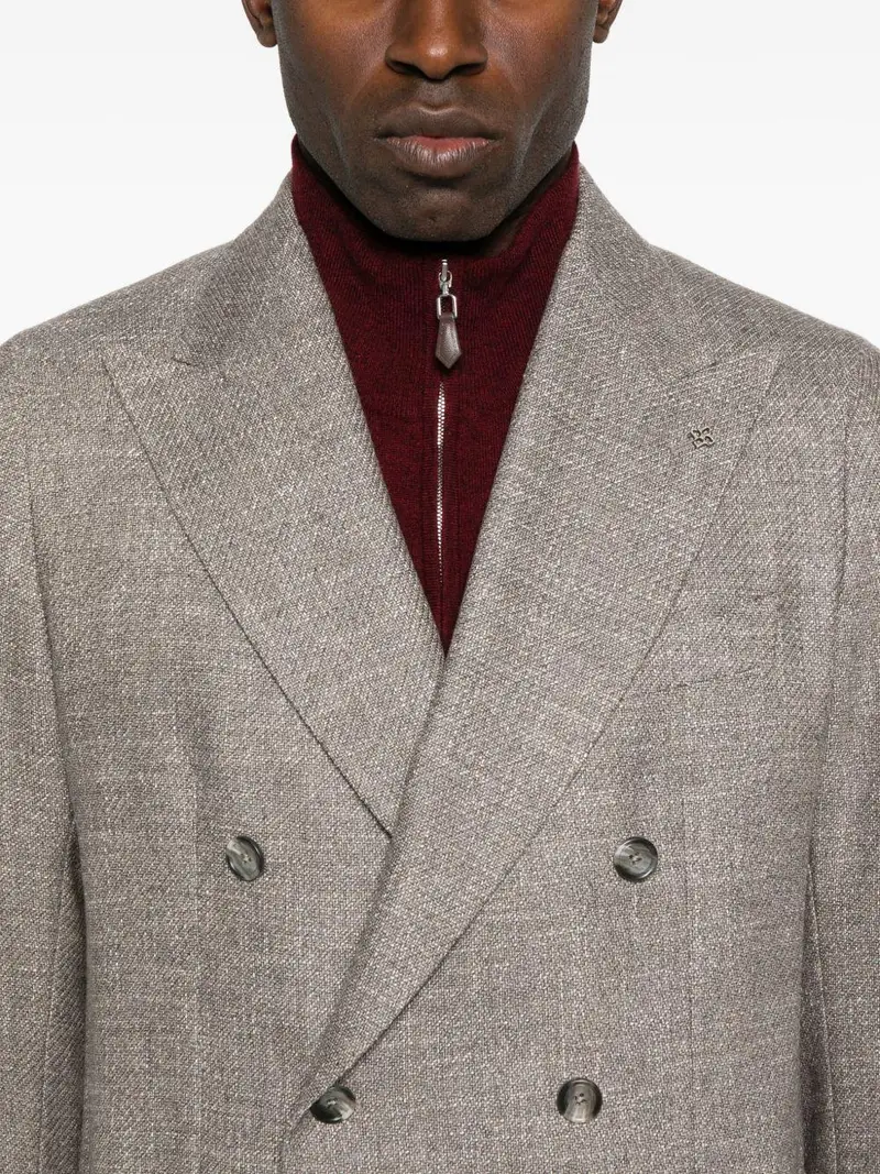 Giacca Doppiopetto con Revers a Punta Tabacco miniatura 3