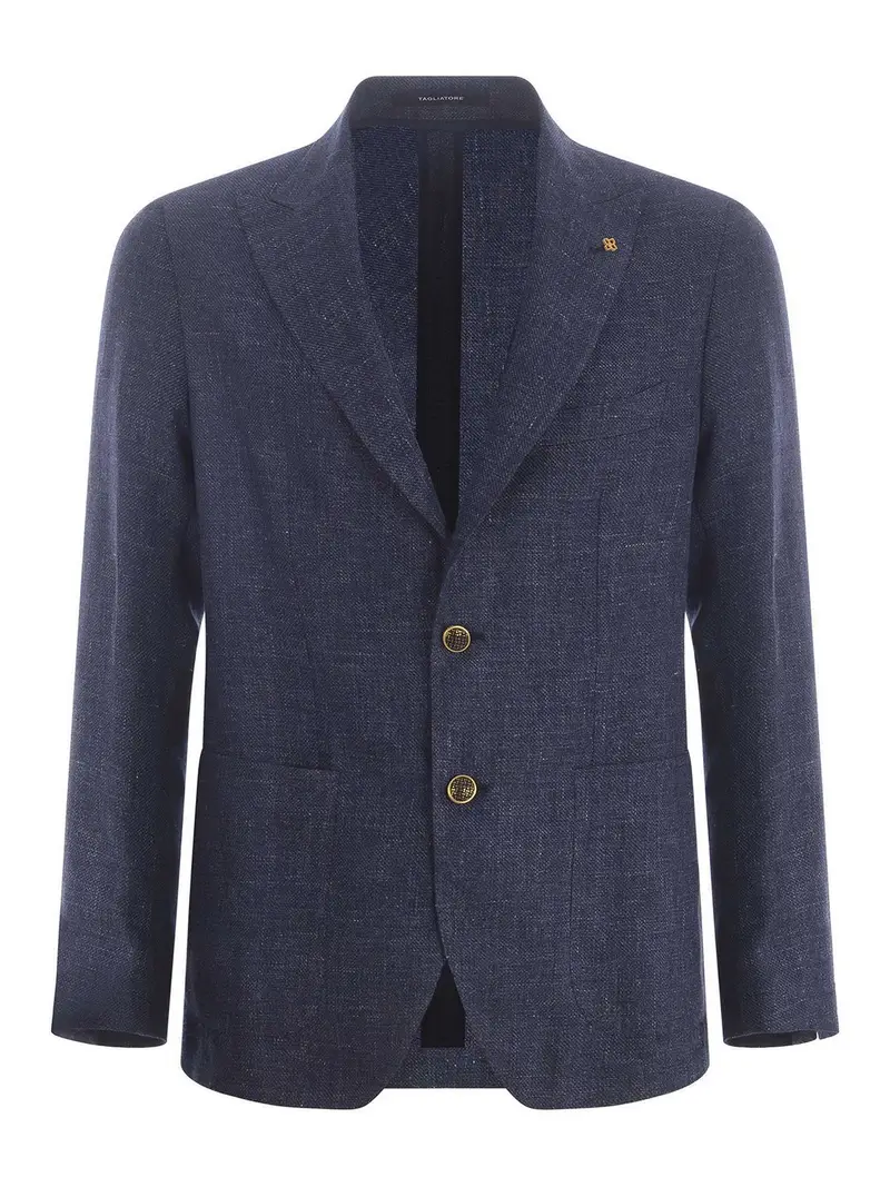 Giacca in misto lino e lana Blu
