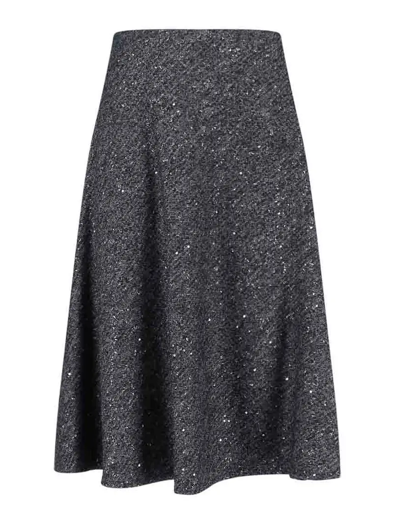 Gonna Midi In Lana Grigio