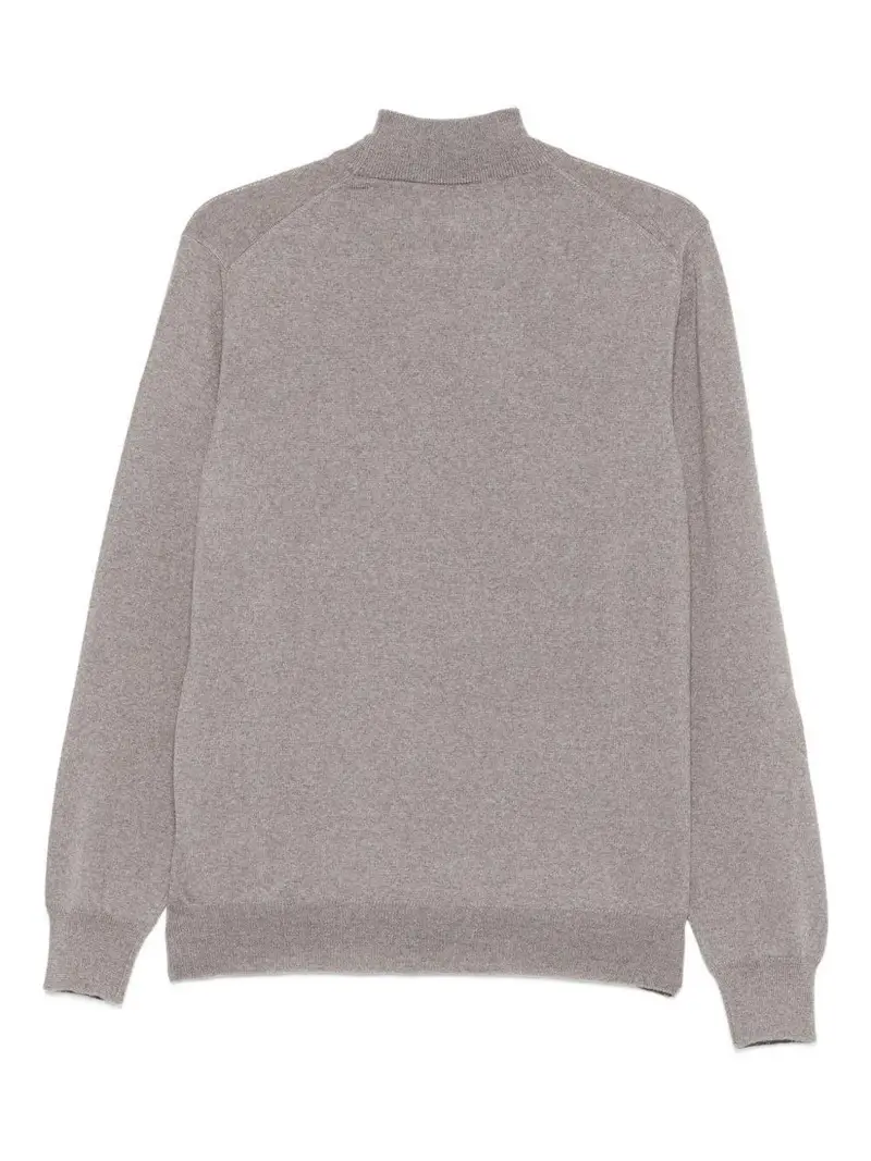 Maglione beige a collo alto e maniche lunghe miniatura 2