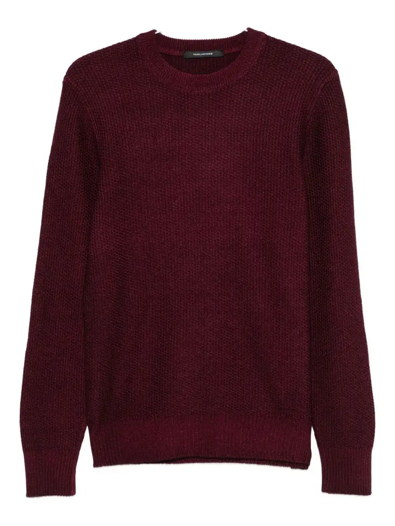 Maglione bordeaux girocollo