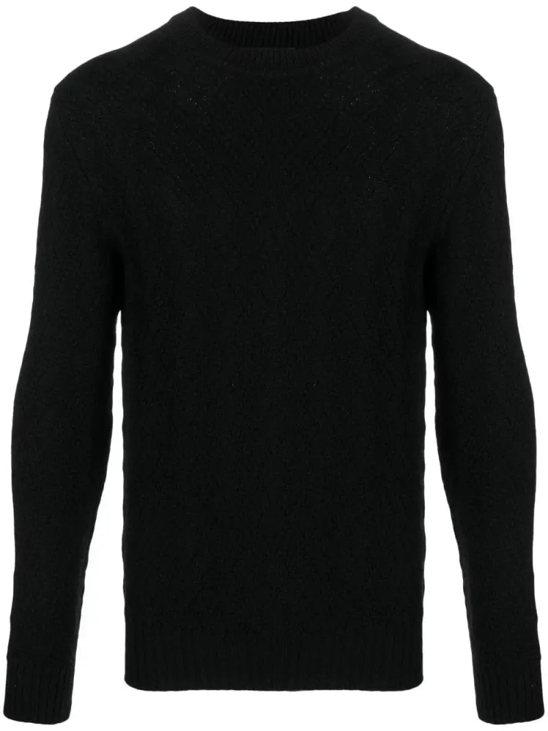Maglione Uomo Nero Lana