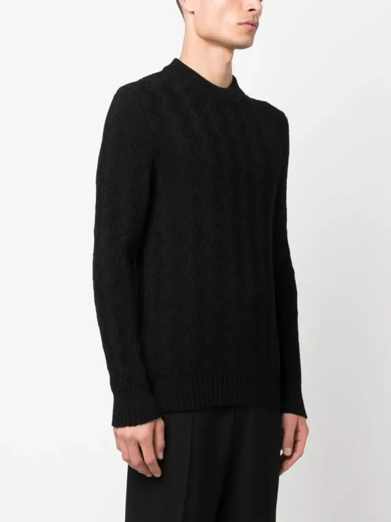 Maglione Uomo Nero Lana miniatura 4