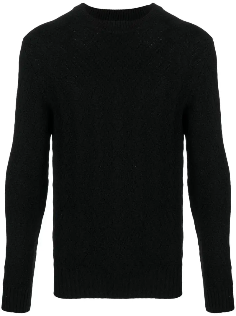 Maglione Uomo Nero Lana