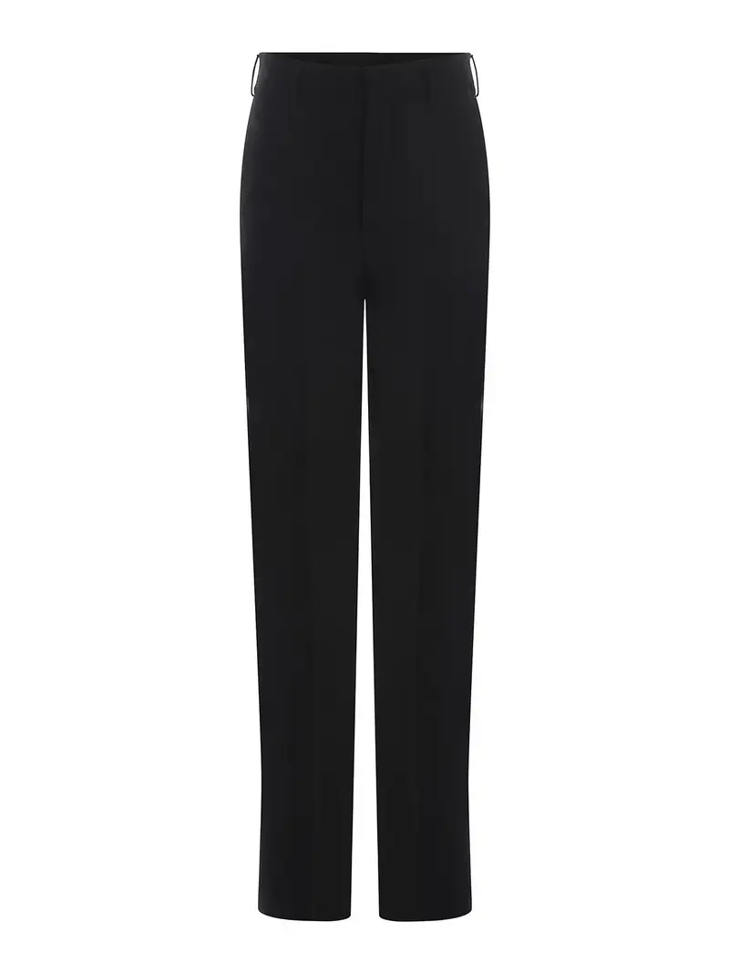 Pantaloni Realizzati In Fresca Lana Nero