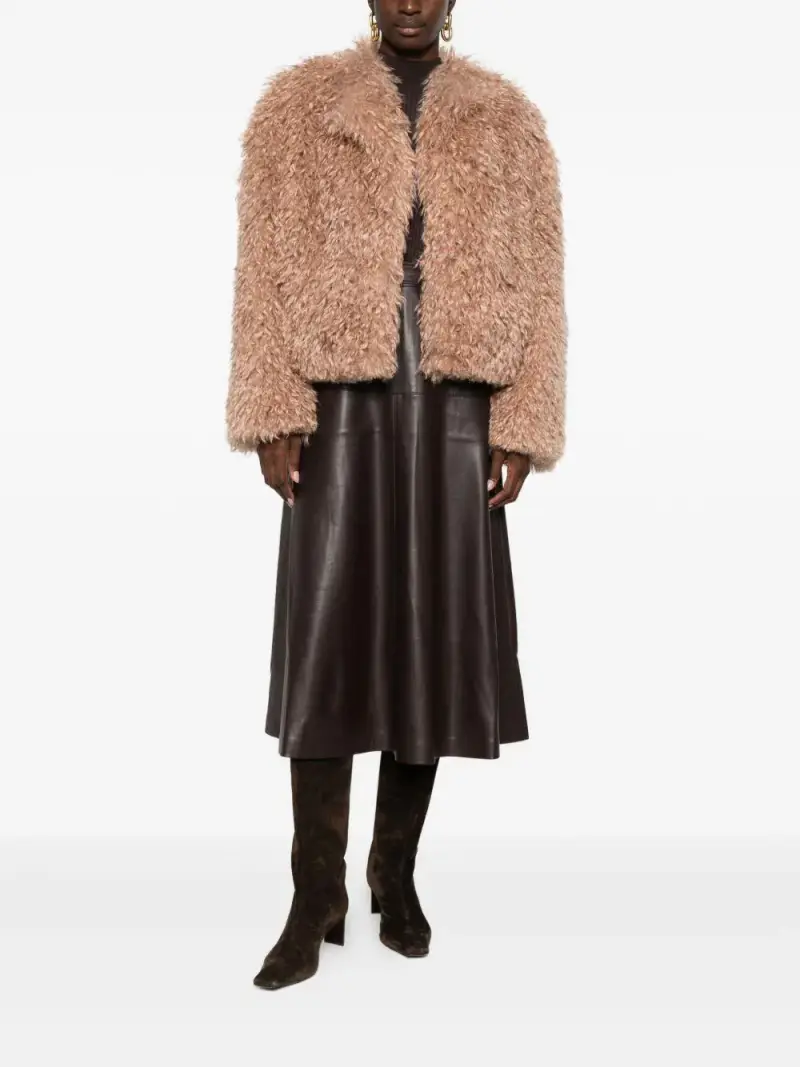 Tagliatore Giacca beige in Pelliccia Sintetica miniatura 2