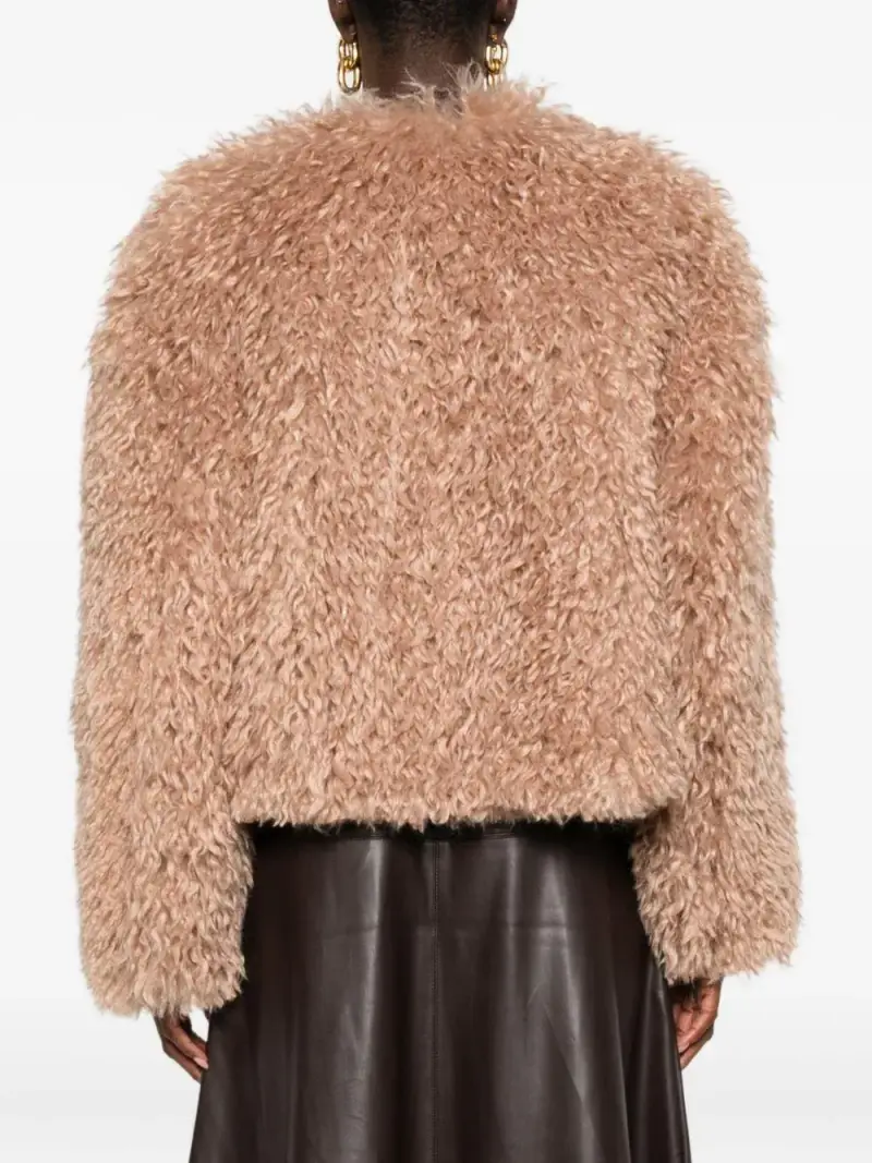 Tagliatore Giacca beige in Pelliccia Sintetica miniatura 3