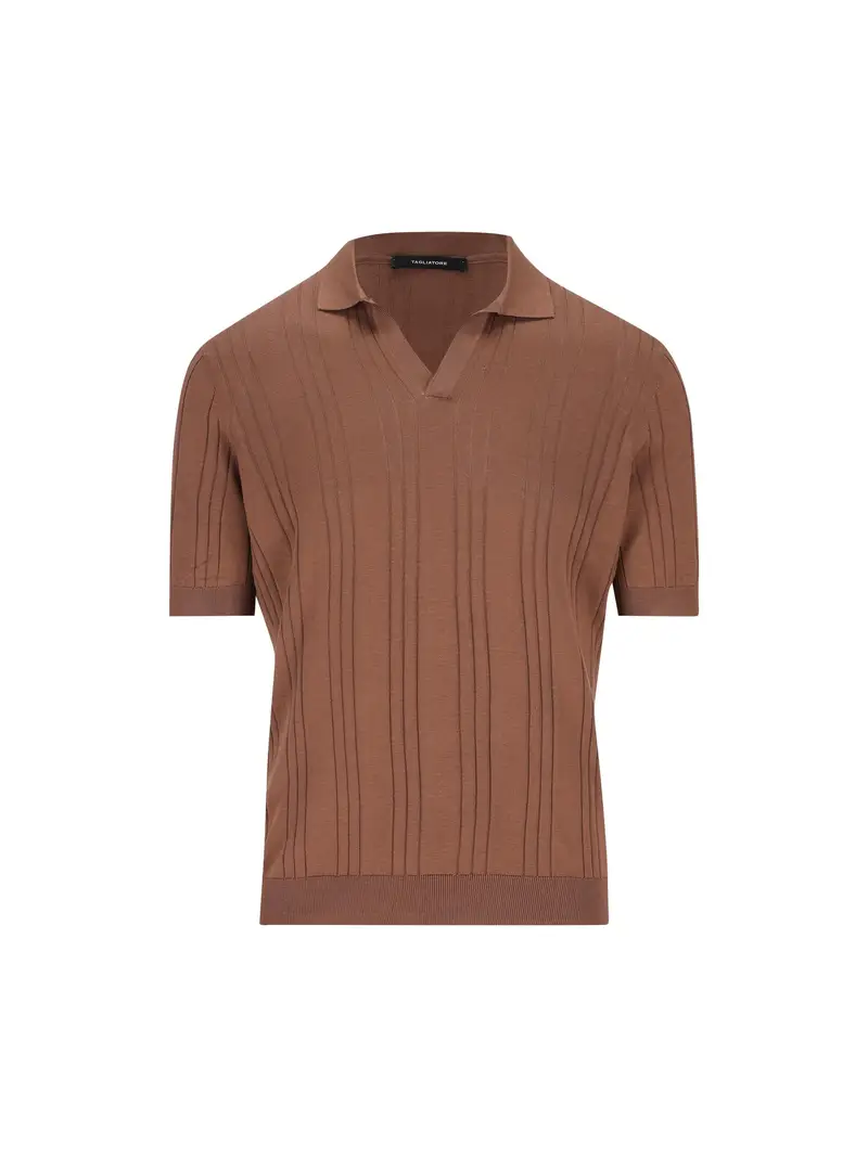 Polo In Seta MARRONE