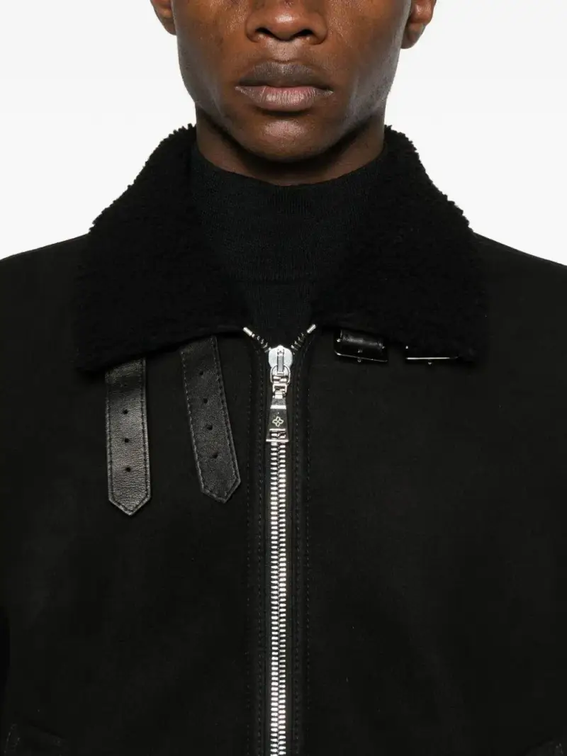 Tagliatore Giacca in pelle nera miniatura 2