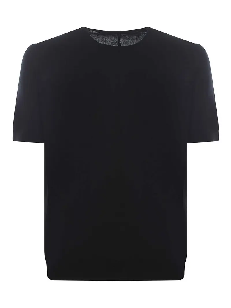 T-shirt In Seta Nero