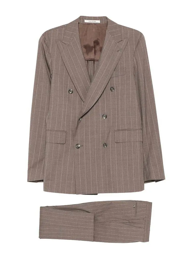 Vestito Due Pezzi In Lana Vergine Marrone