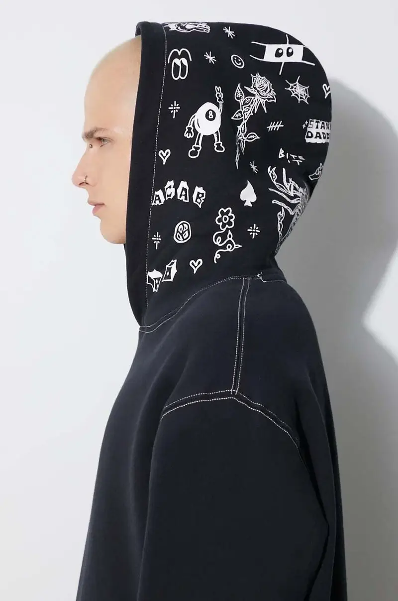 felpa in cotone Taikan By Stank Daddy Hoodie uomo TH0007.BLKCST Nero