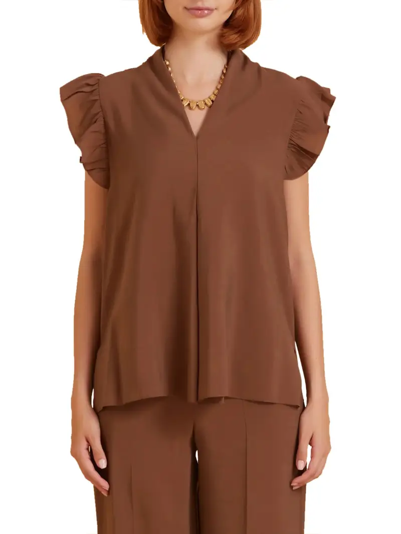 blusa take two da donna - marrone