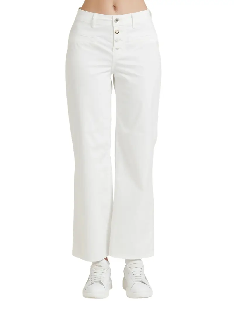 pantalone zampa take two da donna - bianco