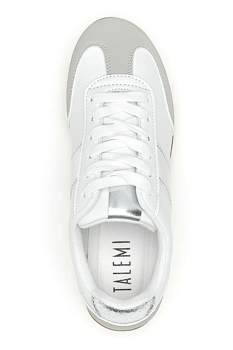 Sneakers Bianche con Banda Laterale Argento TALEMI 24250 [BIANCO] miniatura 3