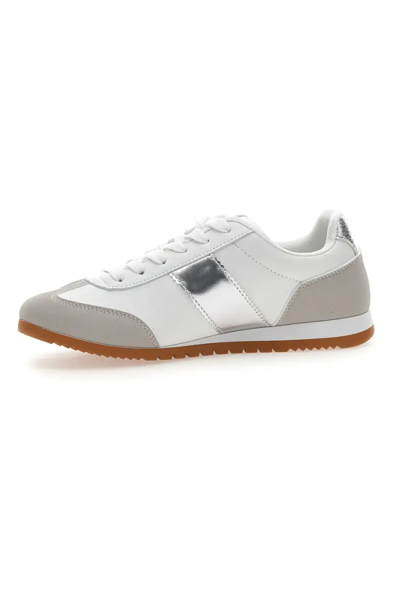Sneakers Bianche con Banda Laterale Argento TALEMI 24250 [BIANCO] miniatura 5