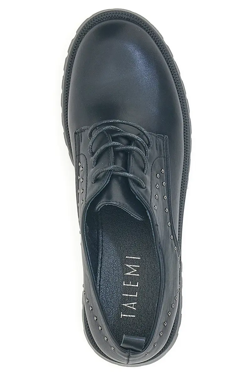 Stringate nere con borchie e suola carrarmato Talemi JN10121 [NERO] miniatura 3