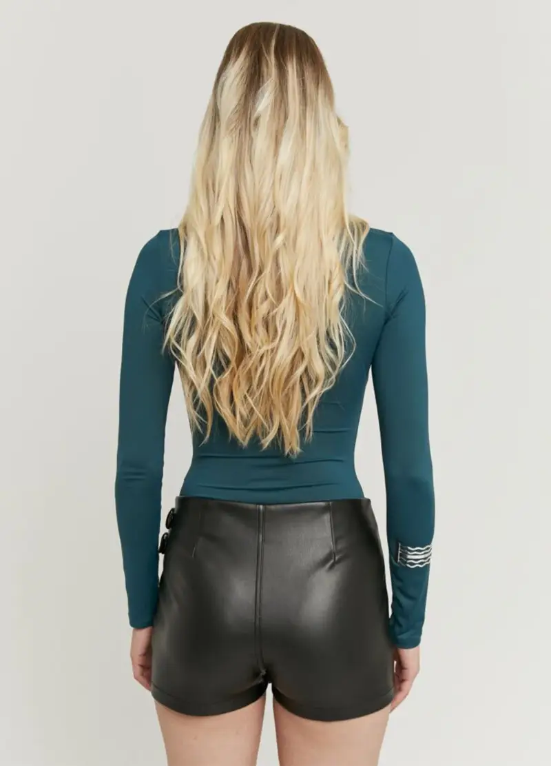 Gonna Mini Nera Con Fibbie, Donna, Nero miniatura 2