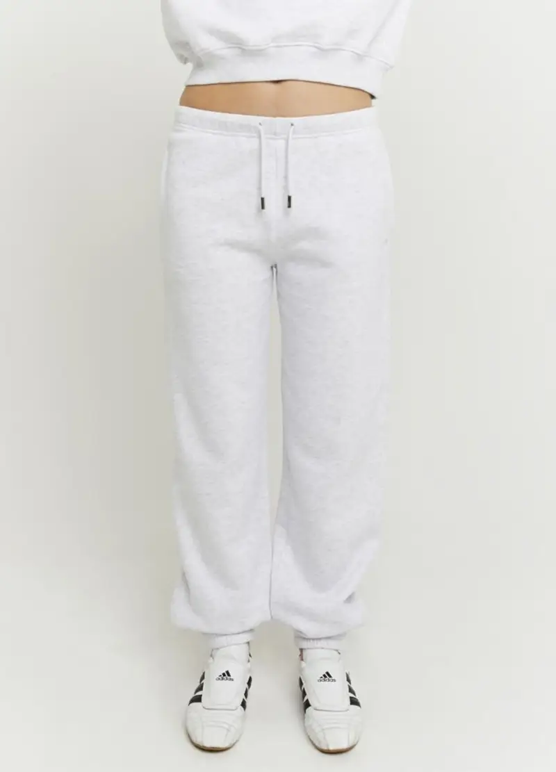 Pantaloni Jogger In Misto Cotone Grigio Regular Fit, Donna, Grigio miniatura 2