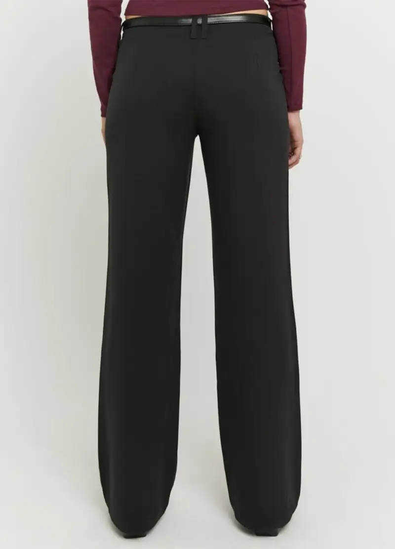 Pantaloni Neri Regular Fit, Donna, Nero miniatura 3