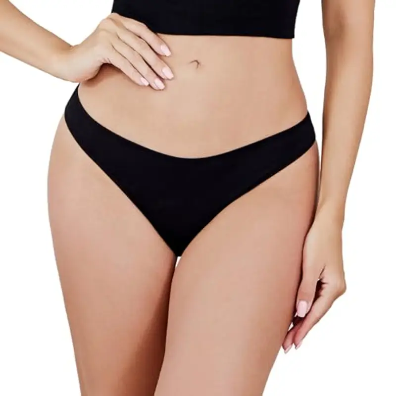 Tanga in Cotone Liscio con Finitura Sottile Che Non segna. Comodi, Morbidi ed Elastici. Progettati in Spagna - Confezione da 12, Assorti, S/M miniatura 2