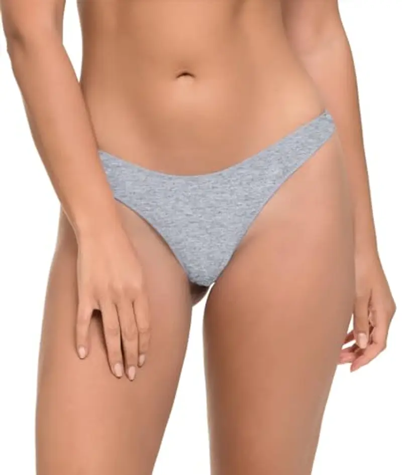 Tanga in Cotone Liscio con Finitura Sottile Che Non segna. Comodi, Morbidi ed Elastici. Progettati in Spagna - Confezione da 12, Grigio, S/M miniatura 2