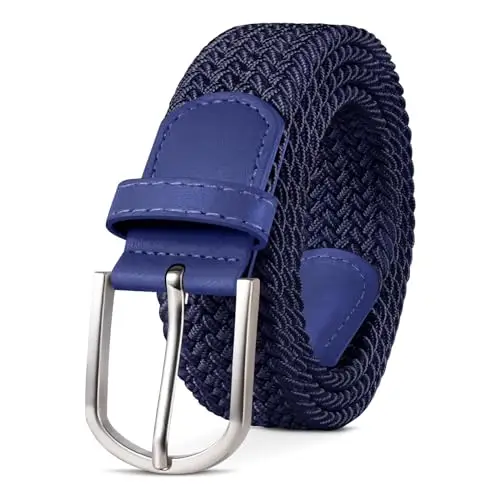 TANGCHAO Cintura Elastica Intrecciata per Uomo e Donna Cinturino Elastica Intrecciata con Fibbia in Lega di Zinco 33mm