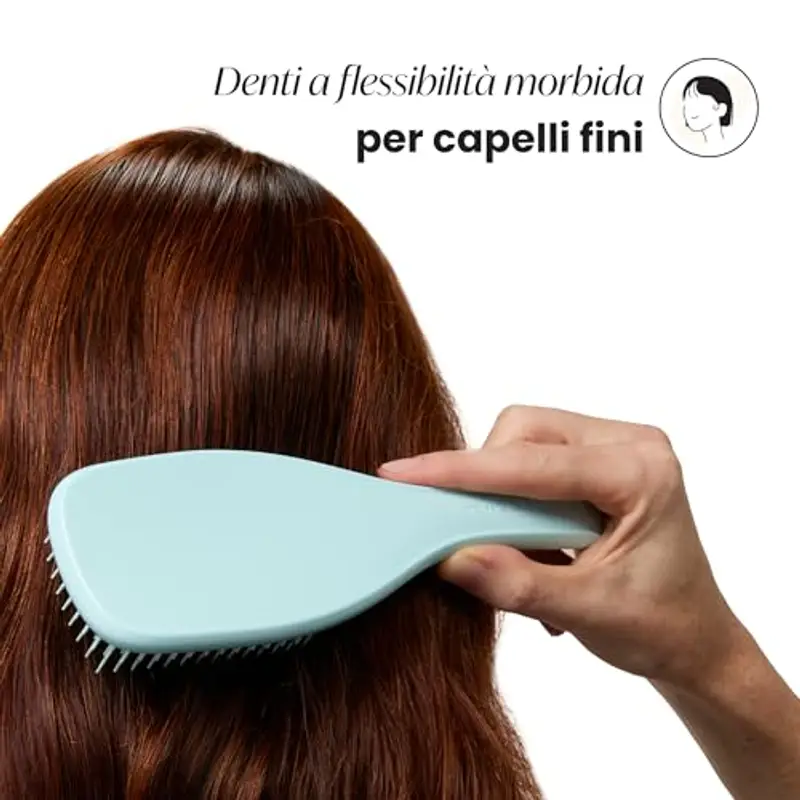 Tangle Teezer Fini e Fragili Ultimate Detangler per capelli colorati, fini e sottili - Spazzola a doppie setole morbide riduce rottura e lo strappo - Ideale per capelli delicati - Celeste miniatura 3