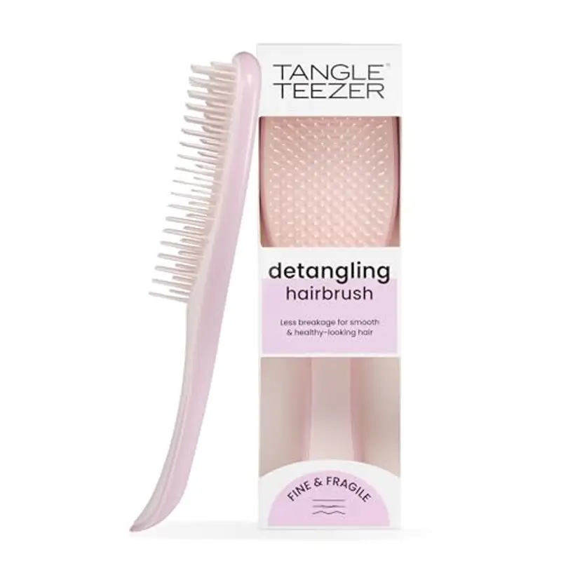 Tangle Teezer Fini e Fragili Ultimate Detangler per capelli colorati, fini e sottili - Spazzola a doppie setole morbide riduce rottura e lo strappo - Ideale per capelli delicati - Rosa pallido