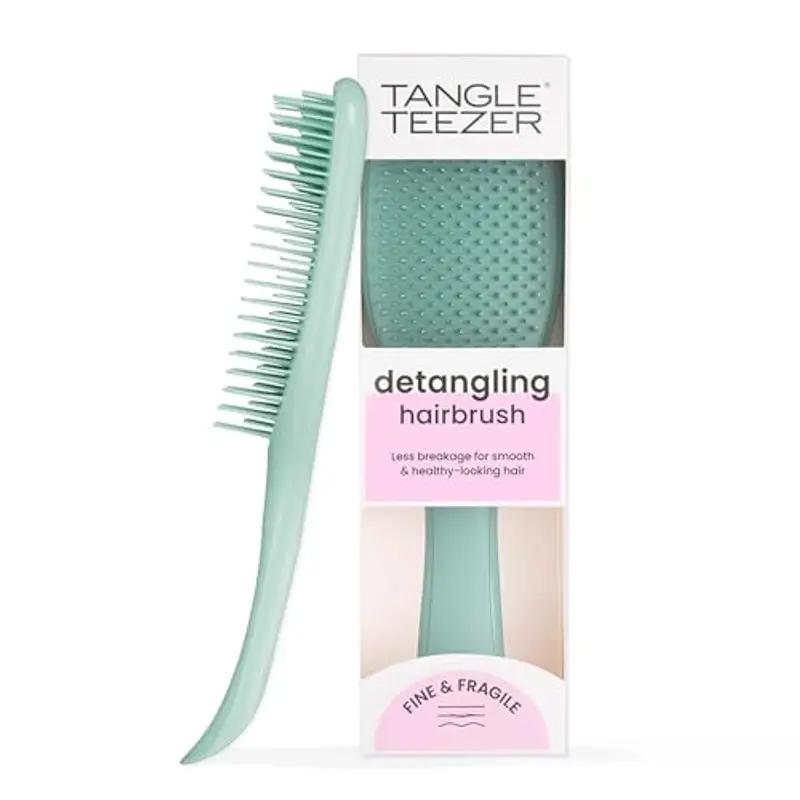 Tangle Teezer Fini e Fragili Ultimate Detangler per capelli colorati, fini e sottili - Spazzola a doppie setole morbide riduce rottura e lo strappo - Ideale per capelli delicati - Turchese Scuro