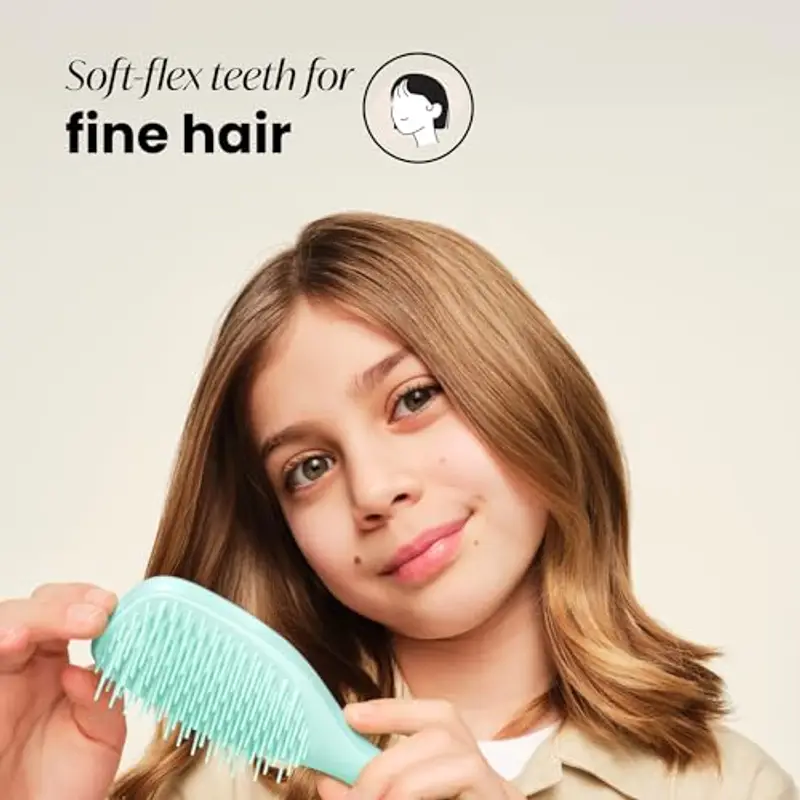 Tangle Teezer Fini e Fragili Ultimate Detangler per capelli colorati, fini e sottili - Spazzola a doppie setole morbide riduce rottura e lo strappo - per capelli delicati, Blu (Jade Lagoon) miniatura 3