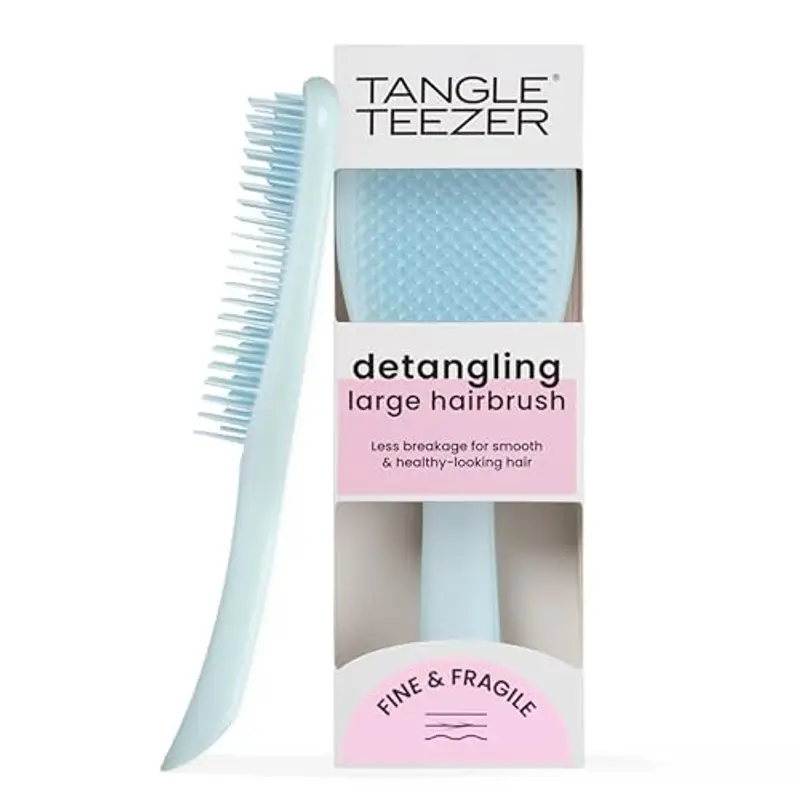 Tangle Teezer Fini e Fragili Ultimate Detangler per capelli colorati, fini e sottili - Spazzola Grande Doppie setole morbide riduce rottura e strappo - Ideale per capelli delicati - Blu spuma di mare