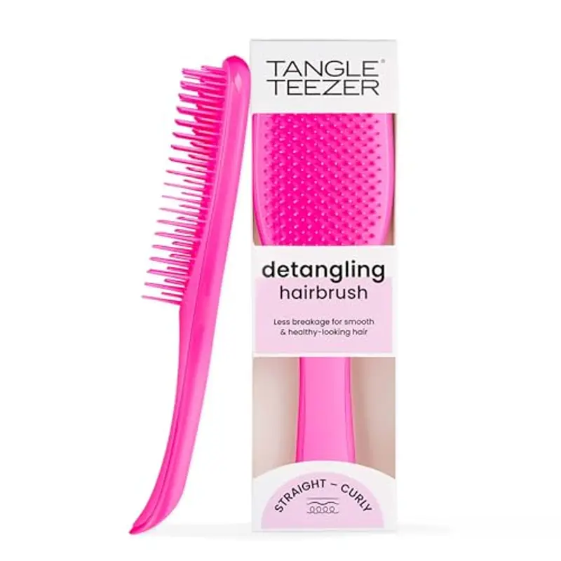 Tangle Teezer Ultimate Detangler - Districa i capelli bagnati e asciutti - Anti-rottura e scioglinodi. Design con setole a doppio livello - Spazzola adatta a tutti i tipi di capelli - Fucsia