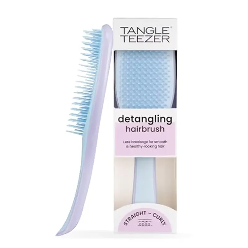 Tangle Teezer Ultimate Detangler - Districa i capelli bagnati e asciutti - Anti-rottura e scioglinodi. Design con setole a doppio livello - Spazzola adatta a tutti i tipi di capelli - Lilla e Celeste