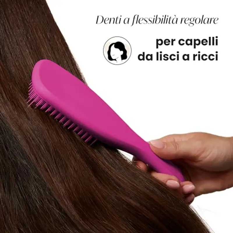 Tangle Teezer Ultimate Detangler - Districa i capelli bagnati e asciutti - Anti-rottura e scioglinodi. Design con setole a doppio livello - Spazzola adatta a tutti i tipi di capelli - Magenta miniatura 3