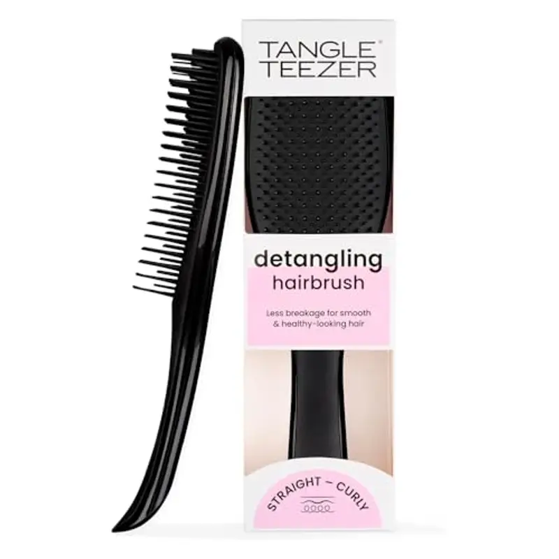 Tangle Teezer Ultimate Detangler - Districa i capelli bagnati e asciutti - Anti-rottura e scioglinodi. Design con setole a doppio livello - Spazzola adatta a tutti i tipi di capelli - Nero Liquirizia