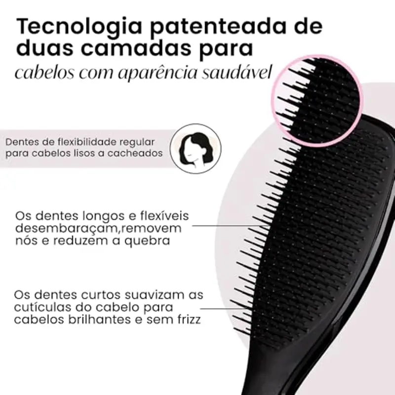 Tangle Teezer Ultimate Detangler - Districa i capelli bagnati e asciutti - Anti-rottura e scioglinodi. Design con setole a doppio livello - Spazzola adatta a tutti i tipi di capelli - Nero Liquirizia miniatura 3
