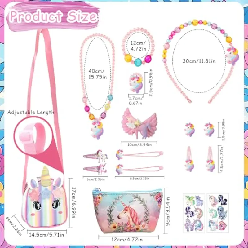 TAOBRGB Borsetta Bambina, Borsa Bambina 3 4 5 6 7 Anni Idee Regalo, Gioielli Bambina Kit Regalo Bambina, Borsetta Bambina 2 Anni Regali di Compleanno Festivi per Ragazze Decorazioni Carine miniatura 2