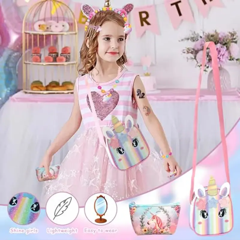TAOBRGB Borsetta Bambina, Borsa Bambina 3 4 5 6 7 Anni Idee Regalo, Gioielli Bambina Kit Regalo Bambina, Borsetta Bambina 2 Anni Regali di Compleanno Festivi per Ragazze Decorazioni Carine miniatura 3