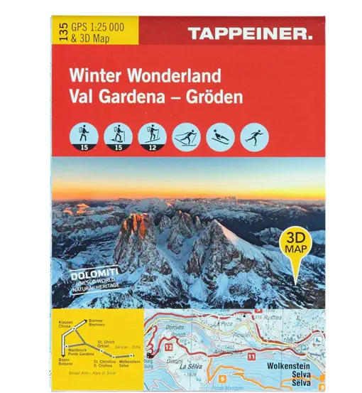 Winter Wonderland - Val Gardena N 135 carta topografica 1 25 000
