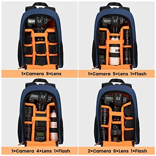 TARION TB-02 Zaino Fotografico Piccolo per Laptop, Fotocamera, Trekking - Impermeabile per PC 15", Reflex, Obiettivo miniatura 3