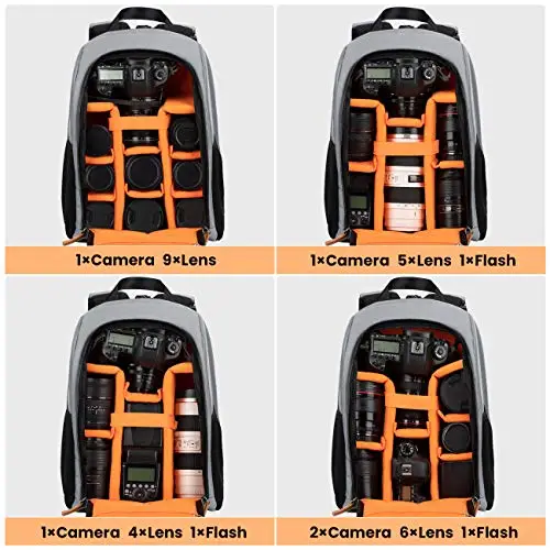 TARION TB-02 Zaino Fotografico Porta Piccolo per Fotocamera, Laptop, Trekking - Impermeabile per PC 15", Reflex miniatura 2