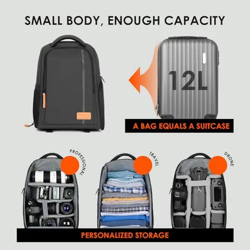 TARION Zaino per fotocamera Zaino per fotocamera SLR impermeabile, leggero e compatto, piccolo zaino DSLR con scomparto miniatura 3