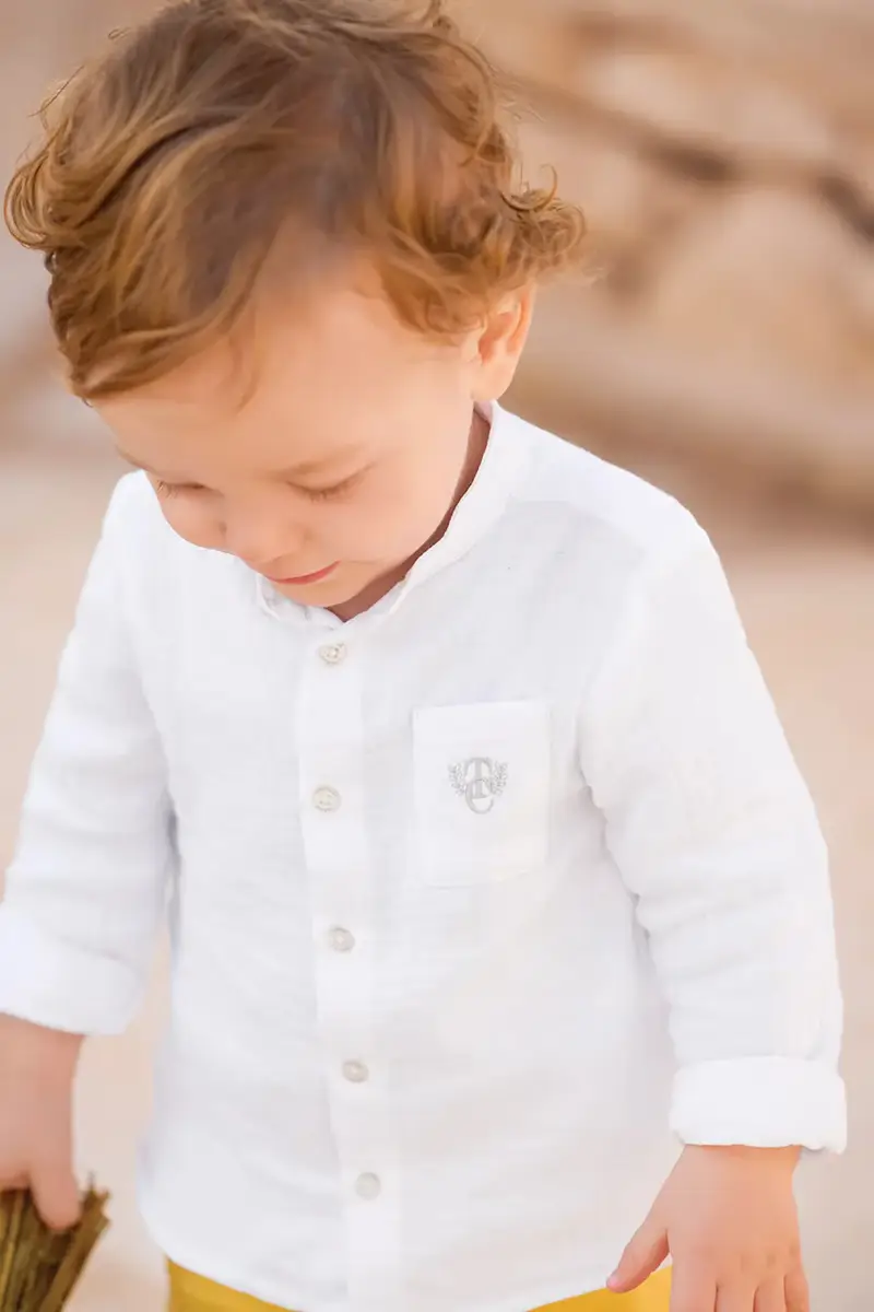 camicia di cotone per bambini colore bianco CA12061