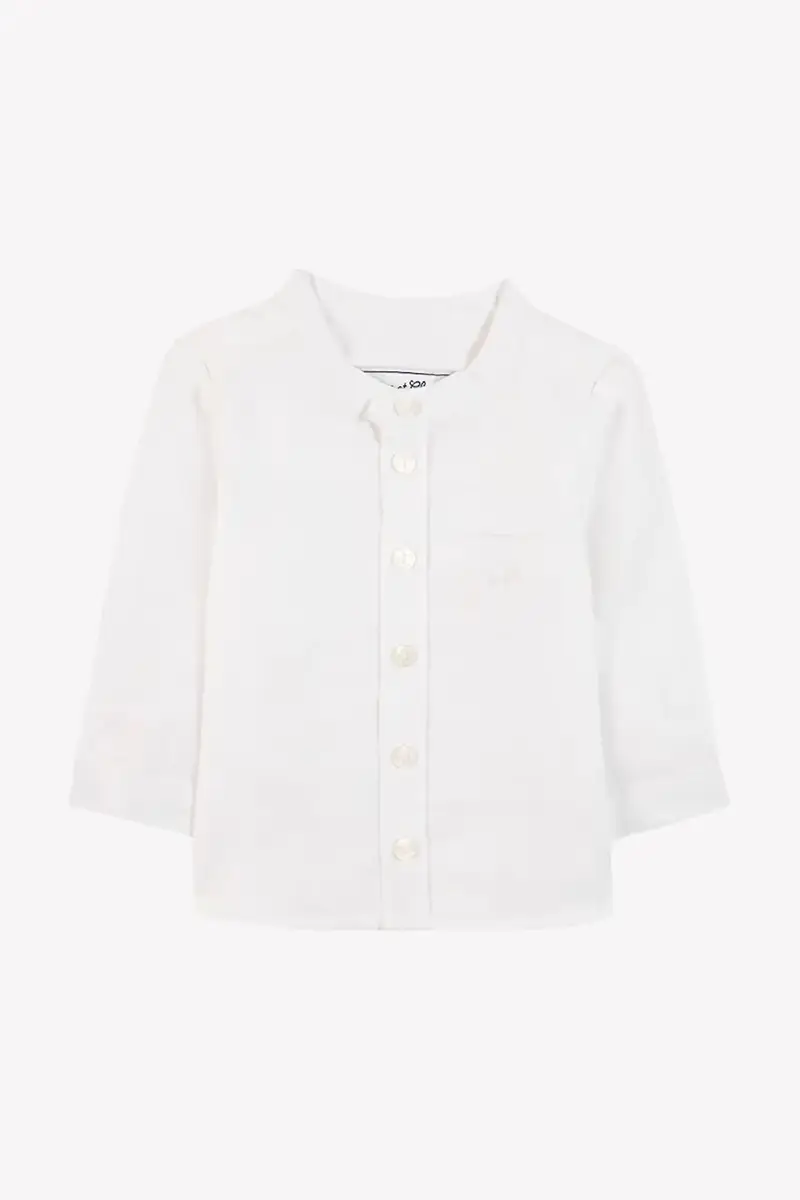 camicia di lino per bambini colore bianco CA12051 miniatura 2
