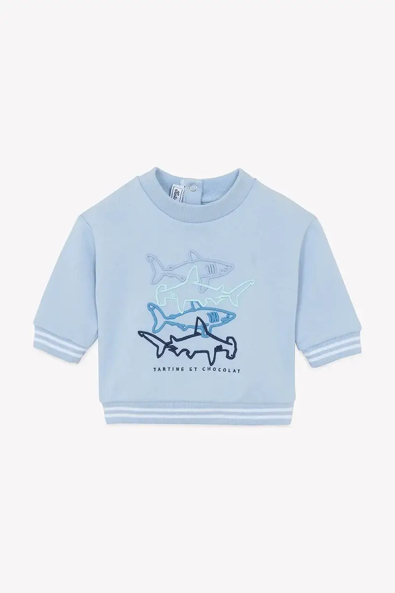 felpa in cotone bambino/a colore blu CA15031 miniatura 2