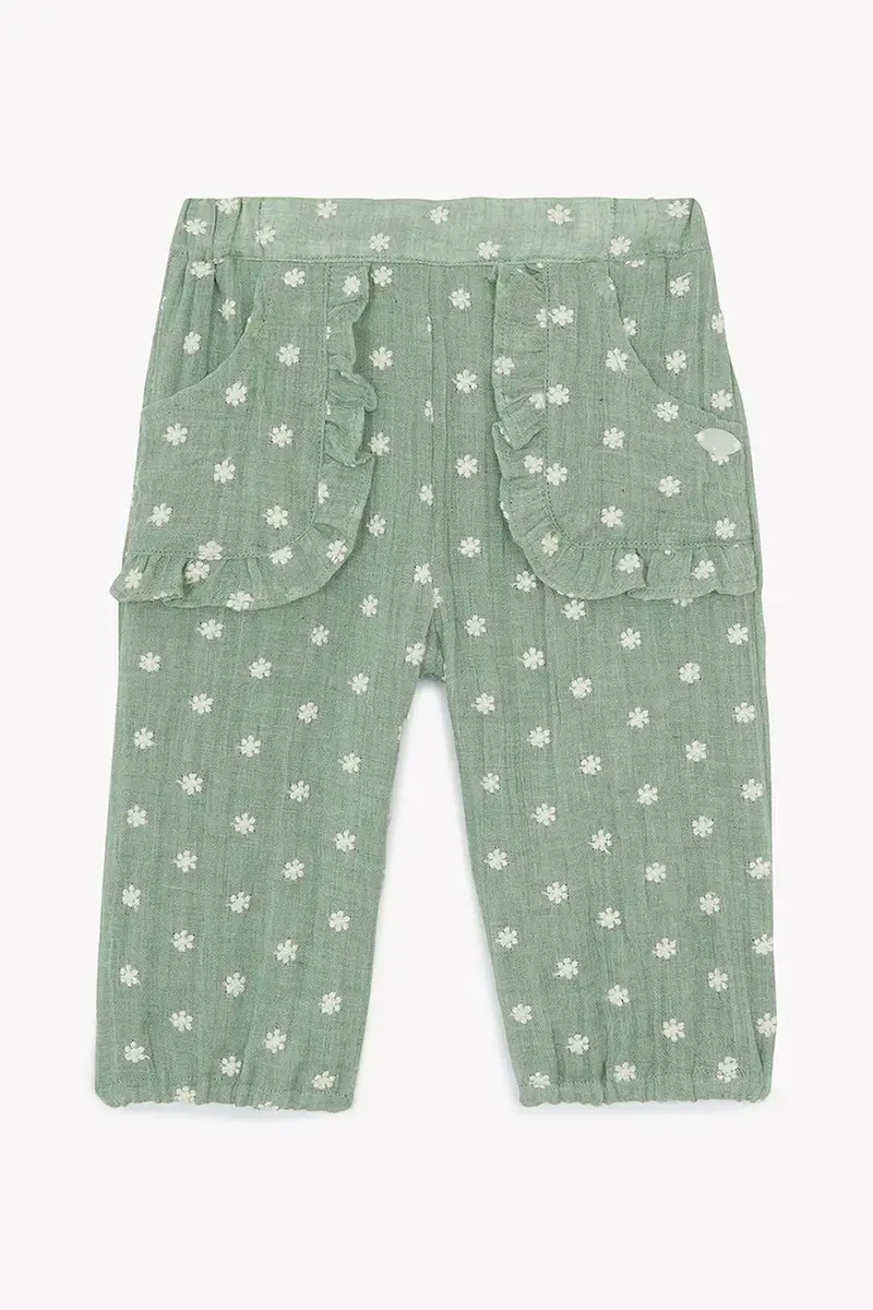 pantaloni con aggiunta di lino bambino/a colore turchese CA22021 miniatura 2