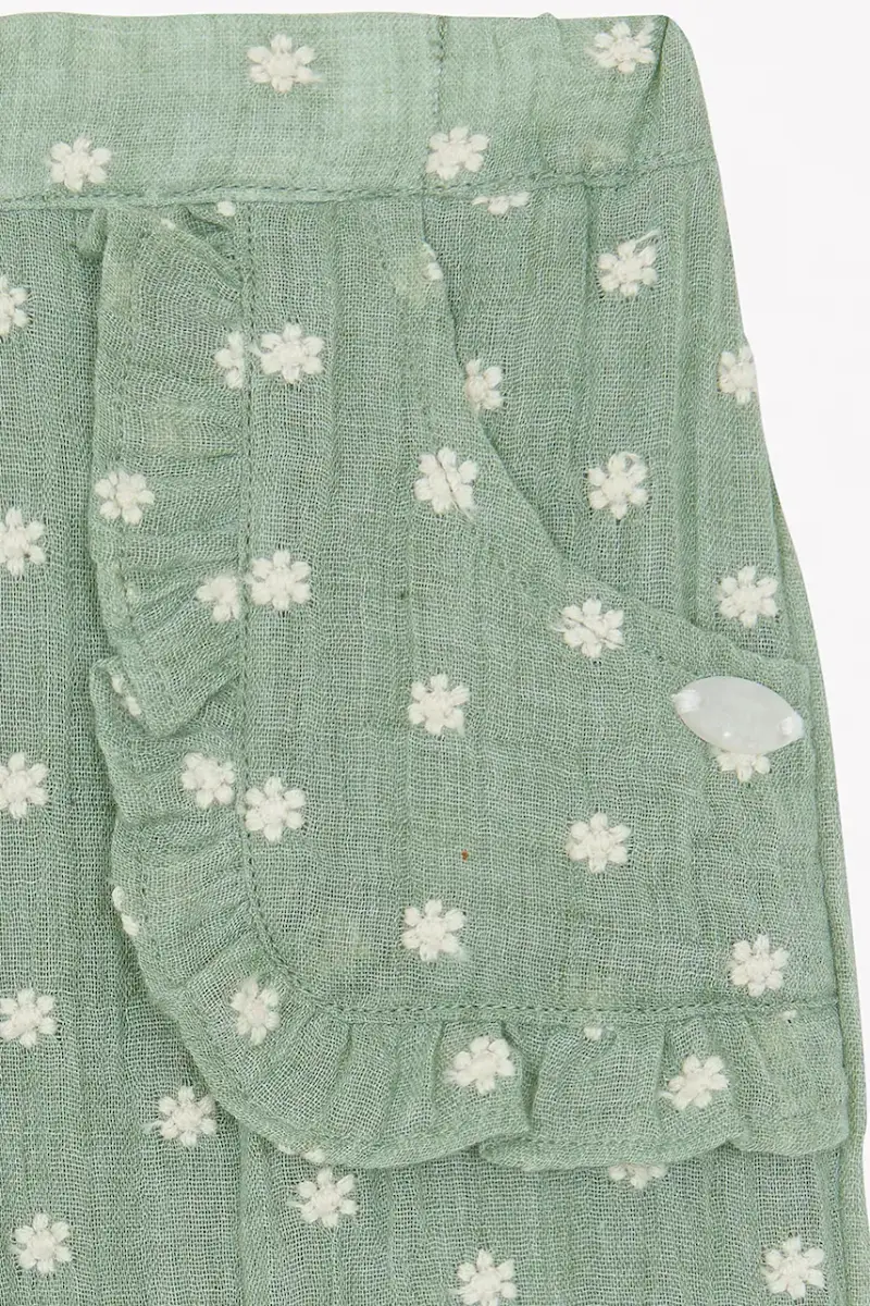 pantaloni con aggiunta di lino bambino/a colore turchese CA22021 miniatura 4