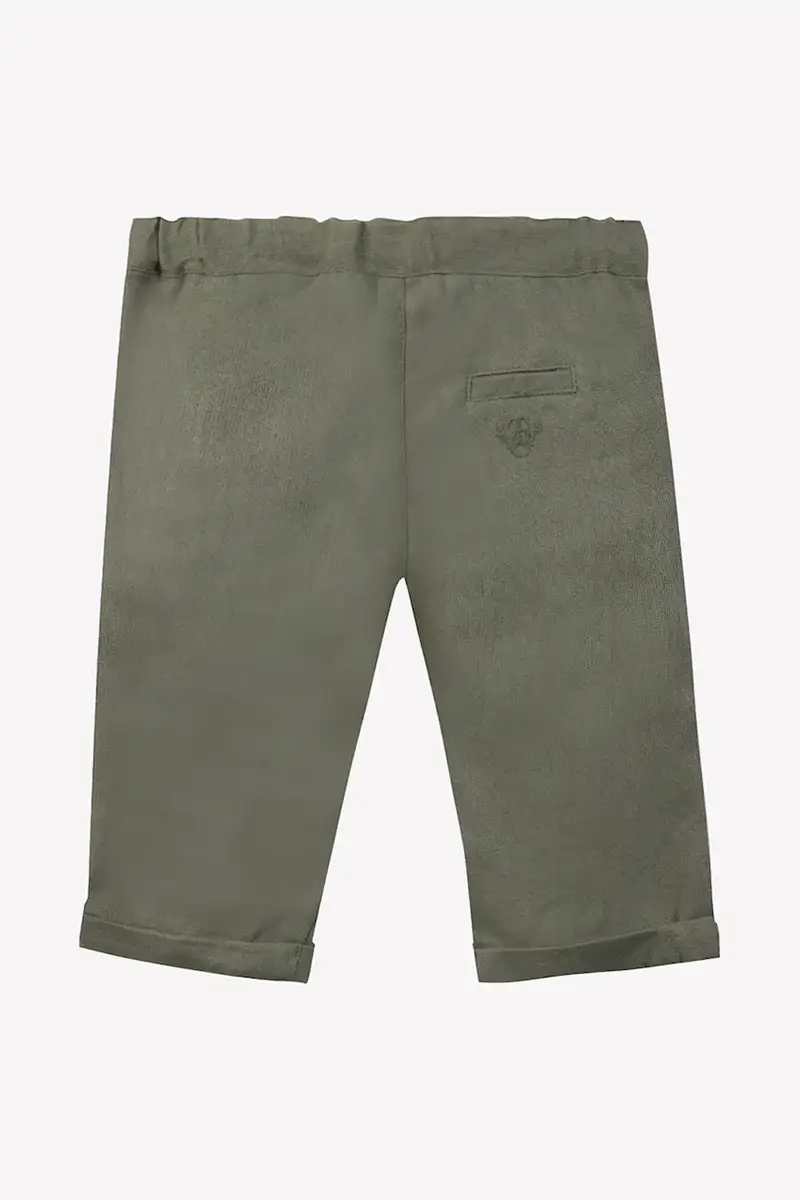 pantaloni in lino per bambini colore verde CA22061 miniatura 2